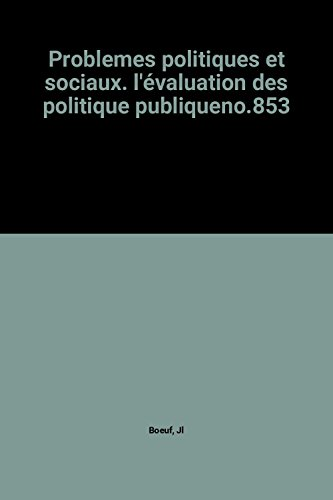 L'évaluation des politiques publiques