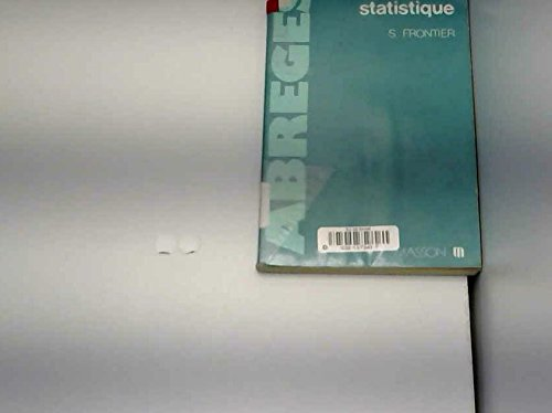 Méthode statistique. Applications à la biologie, la médecine et l'écologie.