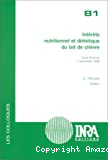 Intérêts nutritionnel et diététique du lait de chèvre