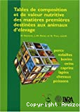 Tables de composition et de valeur nutritive des matières premières destinées aux animaux d'élevage