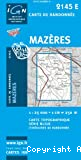 Carte IGN 1/25000, n° 2145 E, Mazères