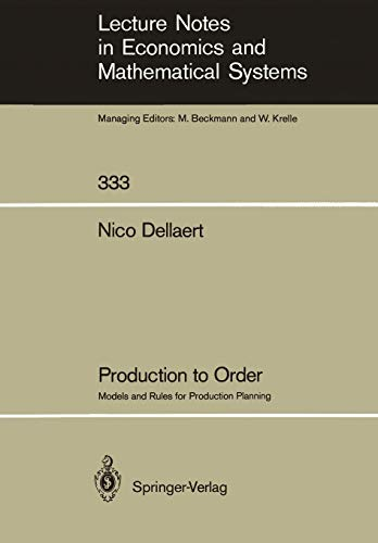 Production to order. Models and rules for production planning.