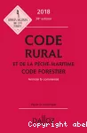 Code rural et de la pêche maritime ; Code forestier