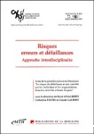 Risques, erreurs et défaillances : approche interdisciplinaire