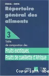 Table de composition des fruits exotiques, fruits de cueillette d'Afrique