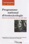 PNETOX, Programme national d'écotoxicologie